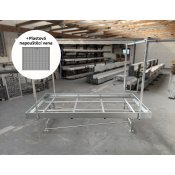 Pěstební stůl hliník s pojezdem a plastovými vanami