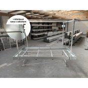 Pěstební stůl hliník s pojezdem a plechovou vanou